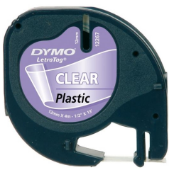 DYMO ŞERİT LETRATAG PLASTİK 12MM x 4MT ŞEFFAF 721530 12268