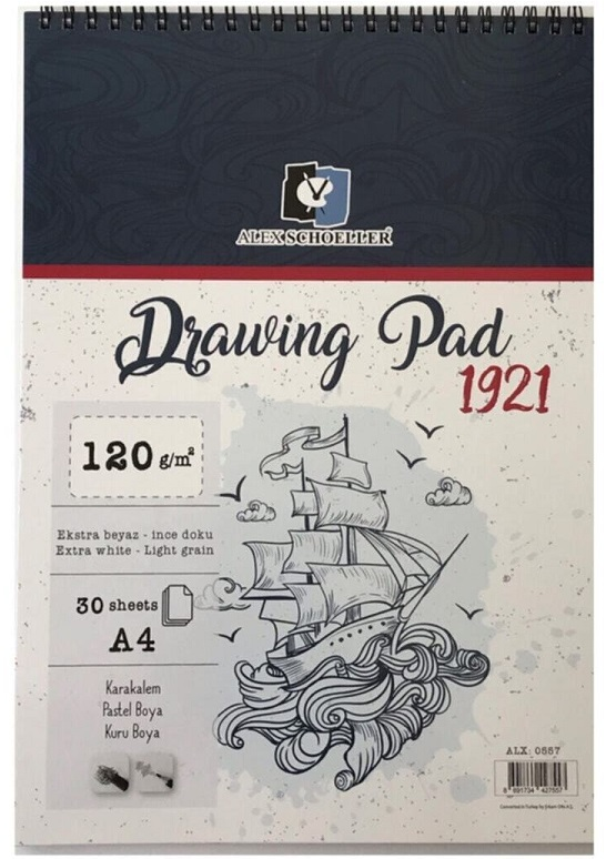 ALEX DRAWING PAD 120GR A4 SPİRALLİ 30 LU ALX-0557