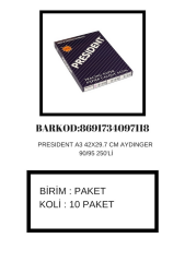PRESIDENT AYDINGER A3 90/95 GR 250 Lİ