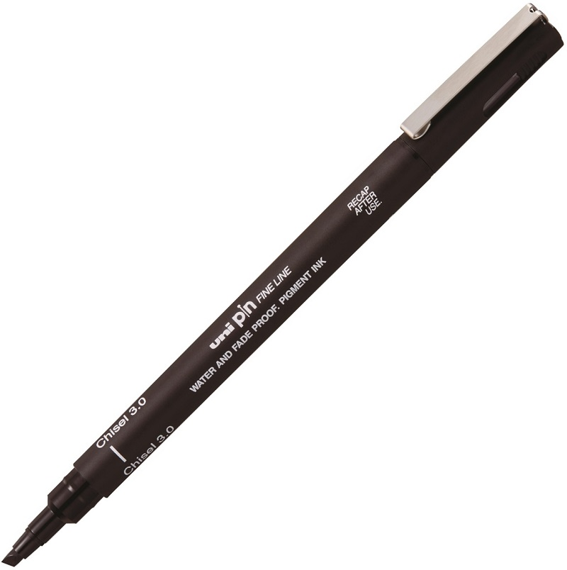 UNİ DRAWING PEN KESİK UÇ PINCS1-200 3.0 SİYAH