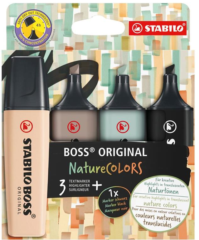 STABILO FOSFORLU KALEM BOSS NATURECOLORS SET 4 LÜ 70/4-2-5