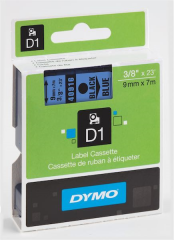 DYMO ŞERİT D1 9MM x 7MT MAVİ/SİYAH 720710 40916