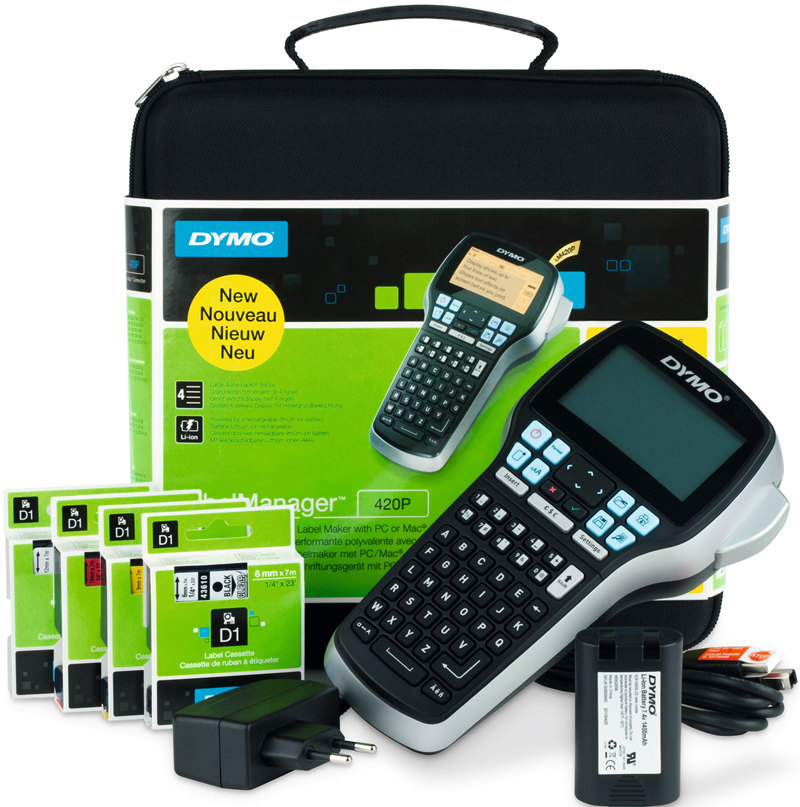 DYMO ETİKET MAKİNESİ LM 420P + 4 D1 ETİKET ÇANTALI KİT S0915480