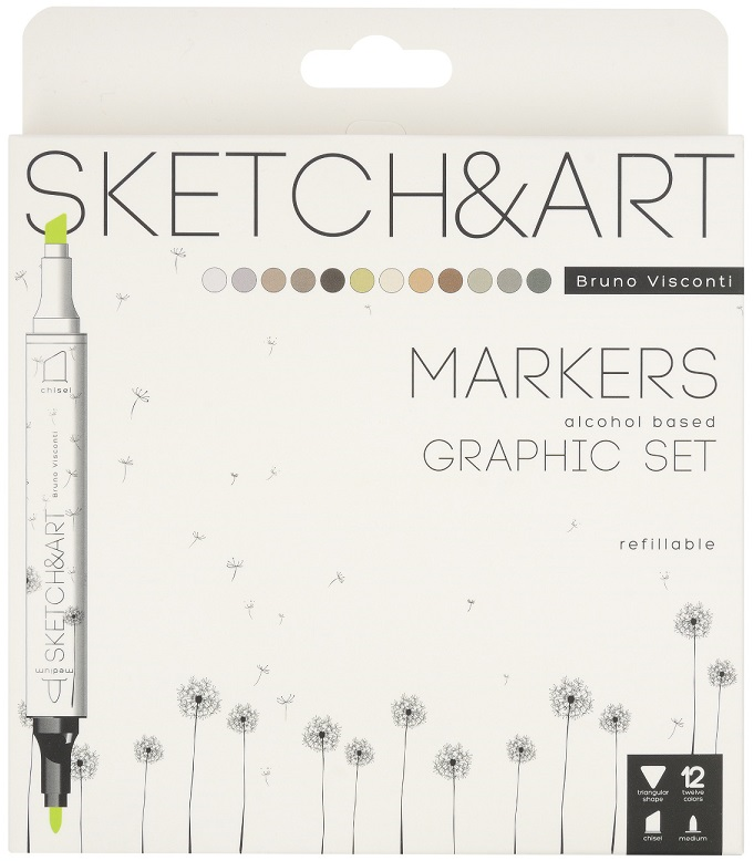 BRUNO VISCONTI TWIN MARKER SKETCH & ART 12 RENK GRAPHICS 22-0076/03