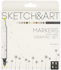BRUNO VISCONTI TWIN MARKER SKETCH & ART 12 RENK GRAPHICS 22-0076/03