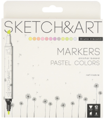BRUNO VISCONTI TWIN MARKER SKETCH & ART 12 RENK PASTEL 22-0076/02