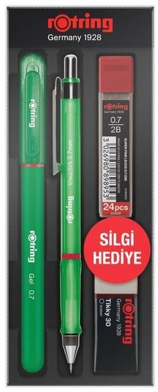 ROTRİNG VERSATİL KALEM VİSUCLİCK + JEL 0.7 OKUL SETİ YEŞİL