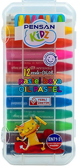 PENSAN KİDZ PASTEL BOYA 99967 PLASTİK KUTULU 12 RENK