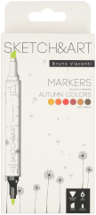 BRUNO VISCONTI TWIN MARKER SKETCH & ART 6 RENK SONBAHAR 22-0081/01