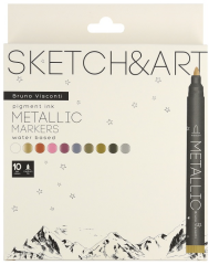 BRUNO VISCONTI METALİK MARKER SKETCH & ART 10 RENK 22-0097