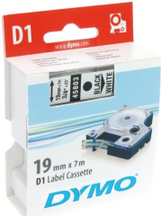 DYMO ŞERİT D1 19MM x 7MT ŞEFFAF/SİYAH 720820 45800