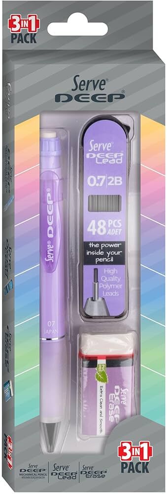 SERVE VERSATİL KALEM DEEP OKUL SETİ 0.7 LAVANTA SV-DEEP3SETLA