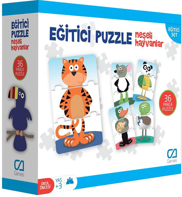 CA GAMES PUZZLE EĞİTİCİ - NEŞELİ HAYVANLAR 5028