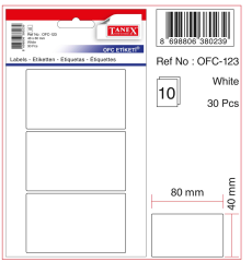 TANEX OFİS ETİKETİ OFC-123 BEYAZ
