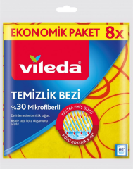 VİLEDA SARI TEMİZLİK BEZİ EKO 8 Lİ (%30 MİKROFİBERLİ) 158814