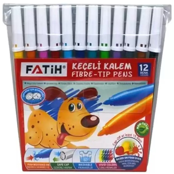 FATİH KEÇELİ KALEM 12 RENK SLİM  FA34015SKK12R