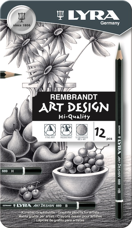 LYRA KURŞUN KALEM DERECELİ REMBRANDT ART DESIGN 12 Lİ METAL KUTU L1111120