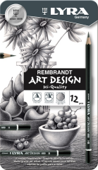 LYRA KURŞUN KALEM DERECELİ REMBRANDT ART DESIGN 12 Lİ METAL KUTU L1111120