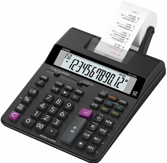 CASIO HESAP MAKİNESİ ŞERİTLİ HR-150RC 12 HANE