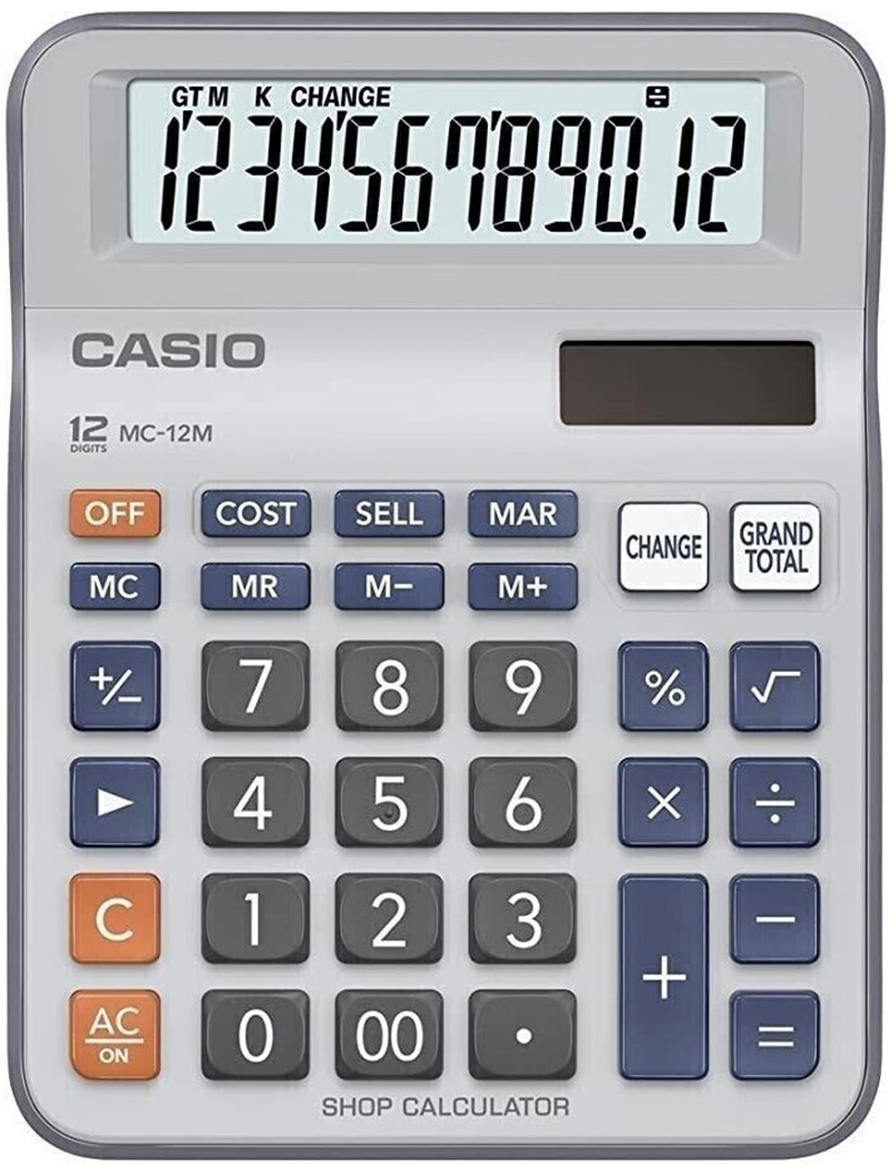 CASIO HESAP MAKİNESİ MASAÜSTÜ MC-12M 12 HANE