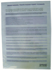DİLMAN KAZA TESPİT FORMU OTOKOPİLİ 48 Lİ 3002
