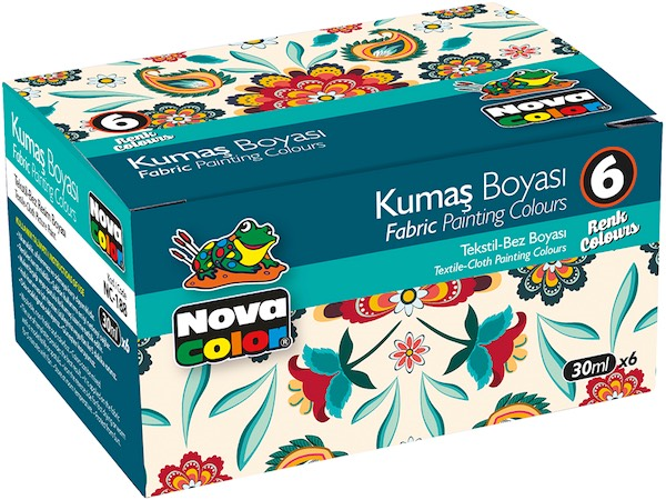 NOVA COLOR KUMAŞ BOYASI ŞİŞE SET  6 LI NC-188