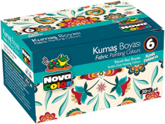 NOVA COLOR KUMAŞ BOYASI ŞİŞE SET  6 LI NC-188