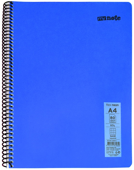 MYNOTE DEFTER FLEX NEO PP KAPAK SPİRALLİ A4 120 YP ÇİZGİLİ MFXNE-A4120-Ç