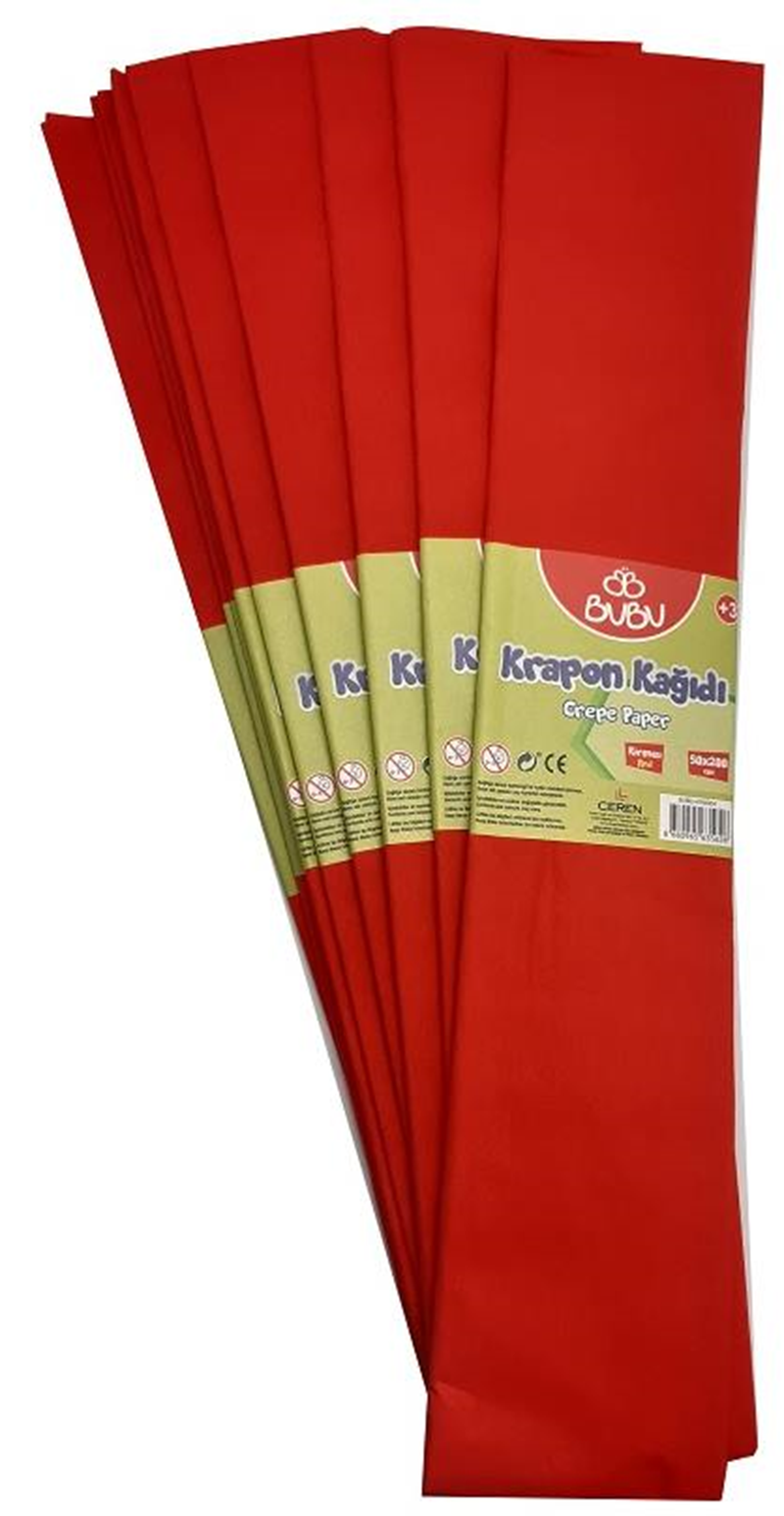 BU-BU KREPON KAĞIDI KIRMIZI 10 LU KR0004
