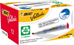 BIC BEYAZ TAHTA KALEMİ VELLEDA 1751 12 Lİ KIRMIZI 904948