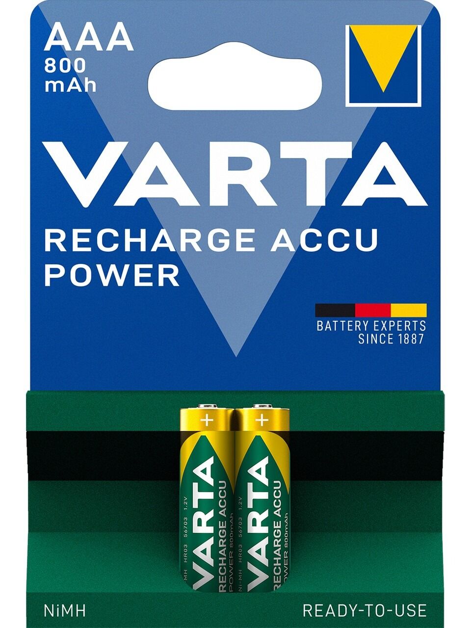 VARTA ŞARJLI  800MH 2'Lİ İNCE AAA 56703101412