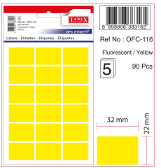 TANEX OFİS ETİKETİ OFC-116 FLORASAN SARI