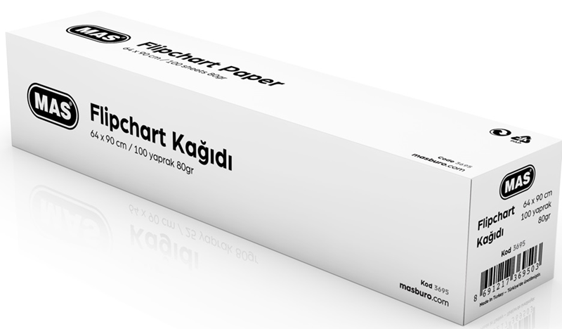 MAS FLIPCHART KAĞIDI KUTULU 64x90 DÜZ 100YP 3695