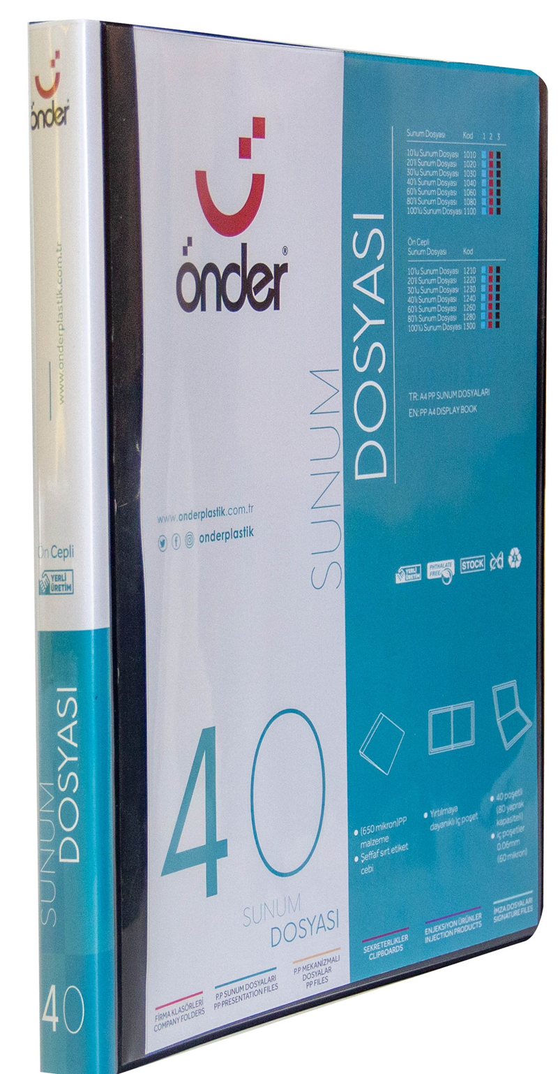 ÖNDER SUNUM DOSYASI PP A4 ÖNCEPLİ 40 LI SİYAH 1240-3