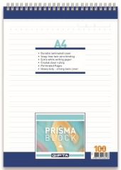GIPTA BLOKNOT PRISMA A5 SPİRALLİ KARTON KAPAK 100 YP. KARELİ 1380