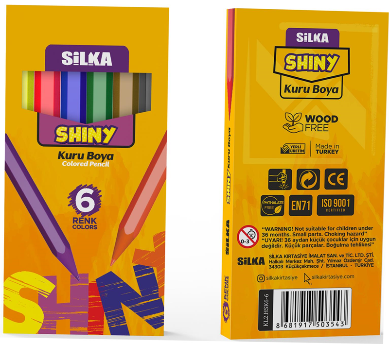 SİLKA KURU BOYA SHINY  6 LI YARIM BOY KL2.HSK6-6