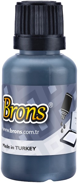 BRONS ISTAMPA MÜREKKEBİ  30 CC SİYAH BR-314