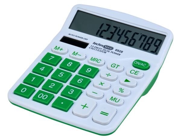 MAS HESAP MAKİNESİ 6928 12 HANE OFİS TİPİ RENKLİ SERİ YEŞİL