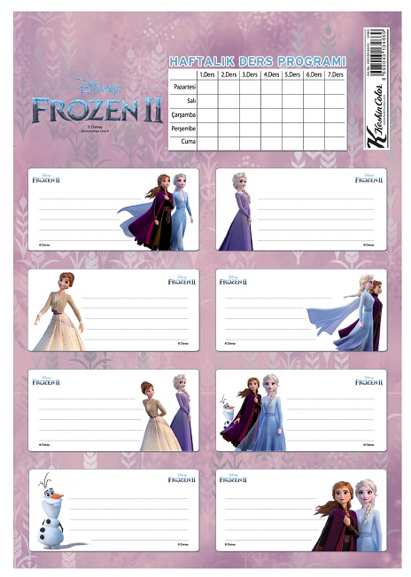 KESKİN ETİKET DERS PROGRAMLI 3 LÜ FROZEN II 220130-92