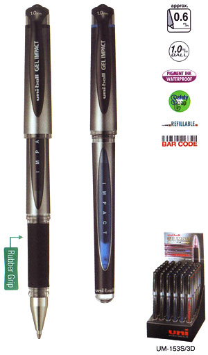 UNİ İMZA KALEMİ GEL IMPACT UM-153S/3D 1.0 36 LI SET