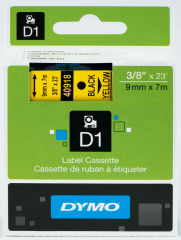 DYMO ŞERİT D1 9MM x 7MT SARI/SİYAH 720730 40918