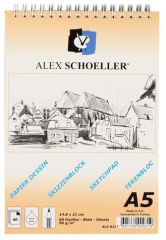 ALEX ESKİZ BLOK 90 GR A5 DİK SPİRALLİ 60 YP ALX-821