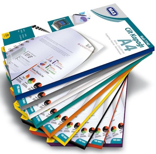 MAS CİLT KAPAĞI 7740 A4 160 MIC. 100 LÜ SARI