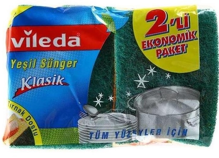 VİLEDA KLASİK YEŞİL SÜNGER OLUKLU 1+1 141111