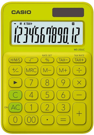 CASIO HESAP MAKİNESİ MASAÜSTÜ MS-20UC-YG 12 HANE