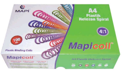 MAPİ SPİRAL PLASTİK HELEZON 4:1 8MM ŞEFFAF 200 ADET 48 LOP 2350804