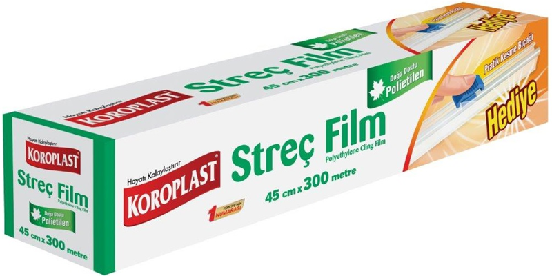 KOROPLAST STREÇ FİLM ENDÜSTRİYEL 45 CM x 300 MT  ST03500034