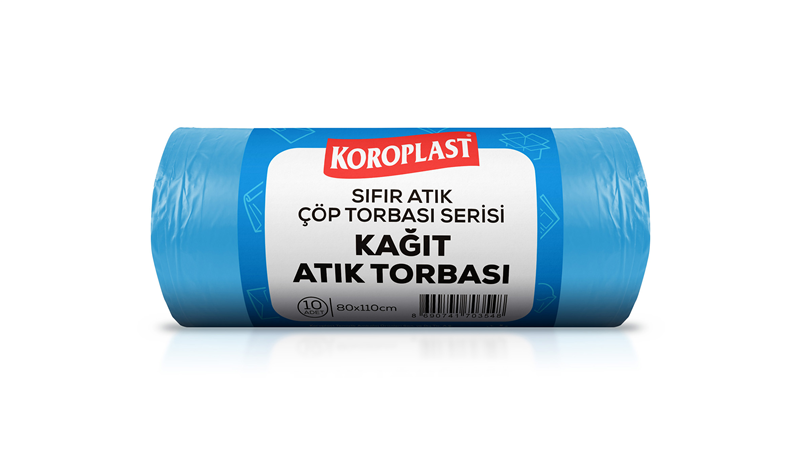 KOROPLAST ÇÖP TORBASI SIFIR ATIK KAĞIT ATIKLARI MAVİ JUMBO 80x110 440 GR 10 LU 27 MİC. ST01500535