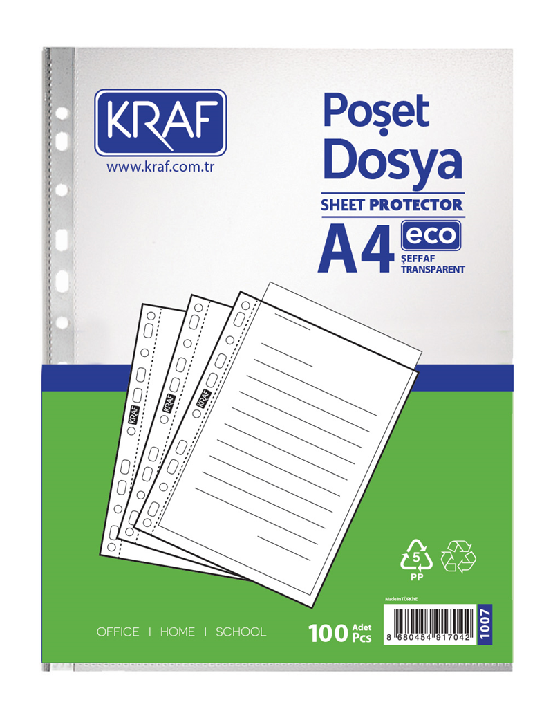 Poşet Dosya Eco A4 100 Lü 1007