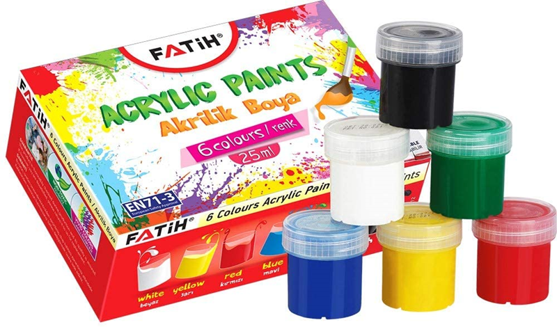 FATİH AKRİLİK BOYA 25GR 6 LI TAKIM KARIŞIK 55500